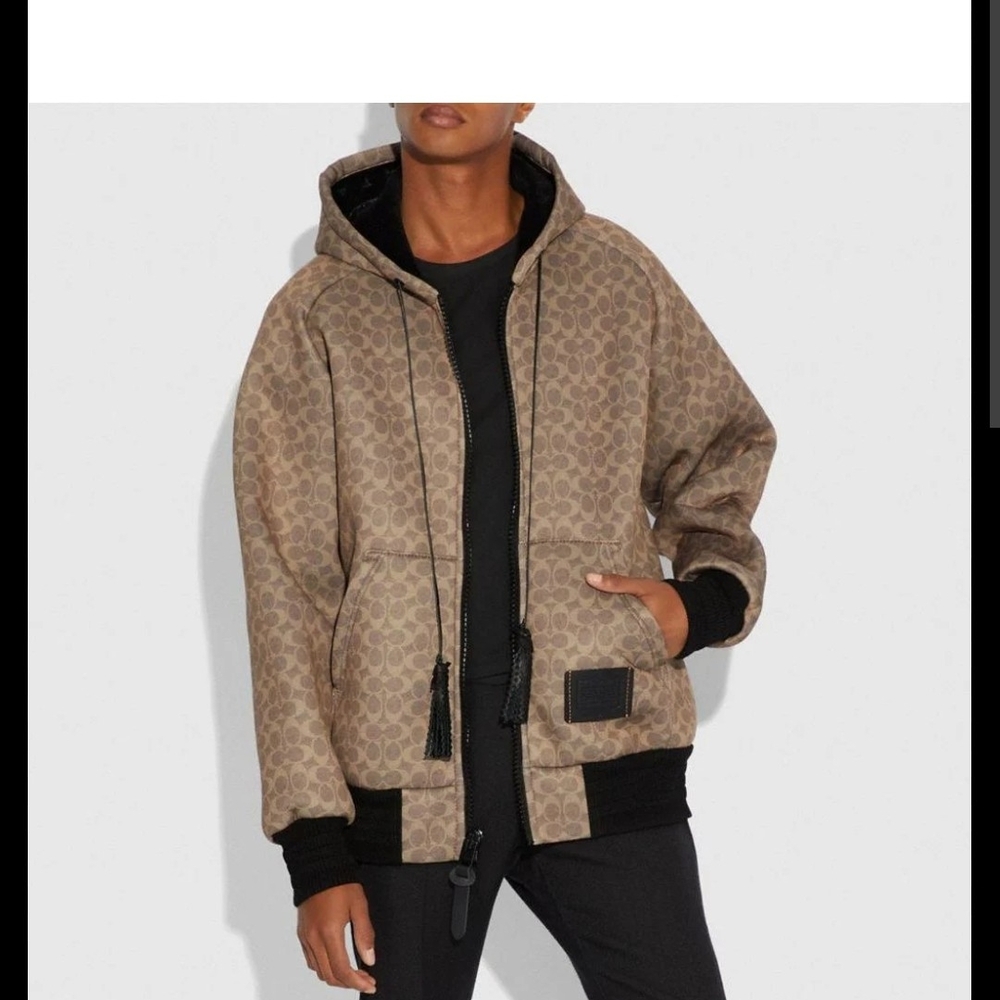 Coach Signature Men's Brown Patterned  Jacket